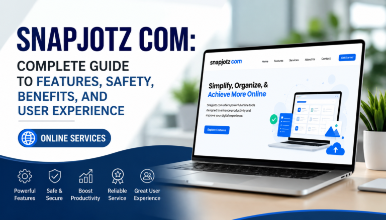 Snapjotz com homepage illustration showing a modern digital platform with note-taking and online content management features