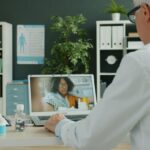 Doctor conducting a virtual consultation to issue an online medical certificate