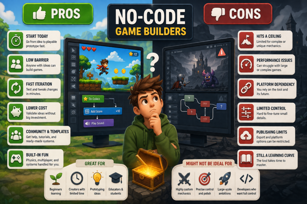 The Pros and Cons of No-Code Game Builders