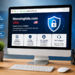 "Blessingtide.com USA complete guide showing secure website interface and online safety concept."